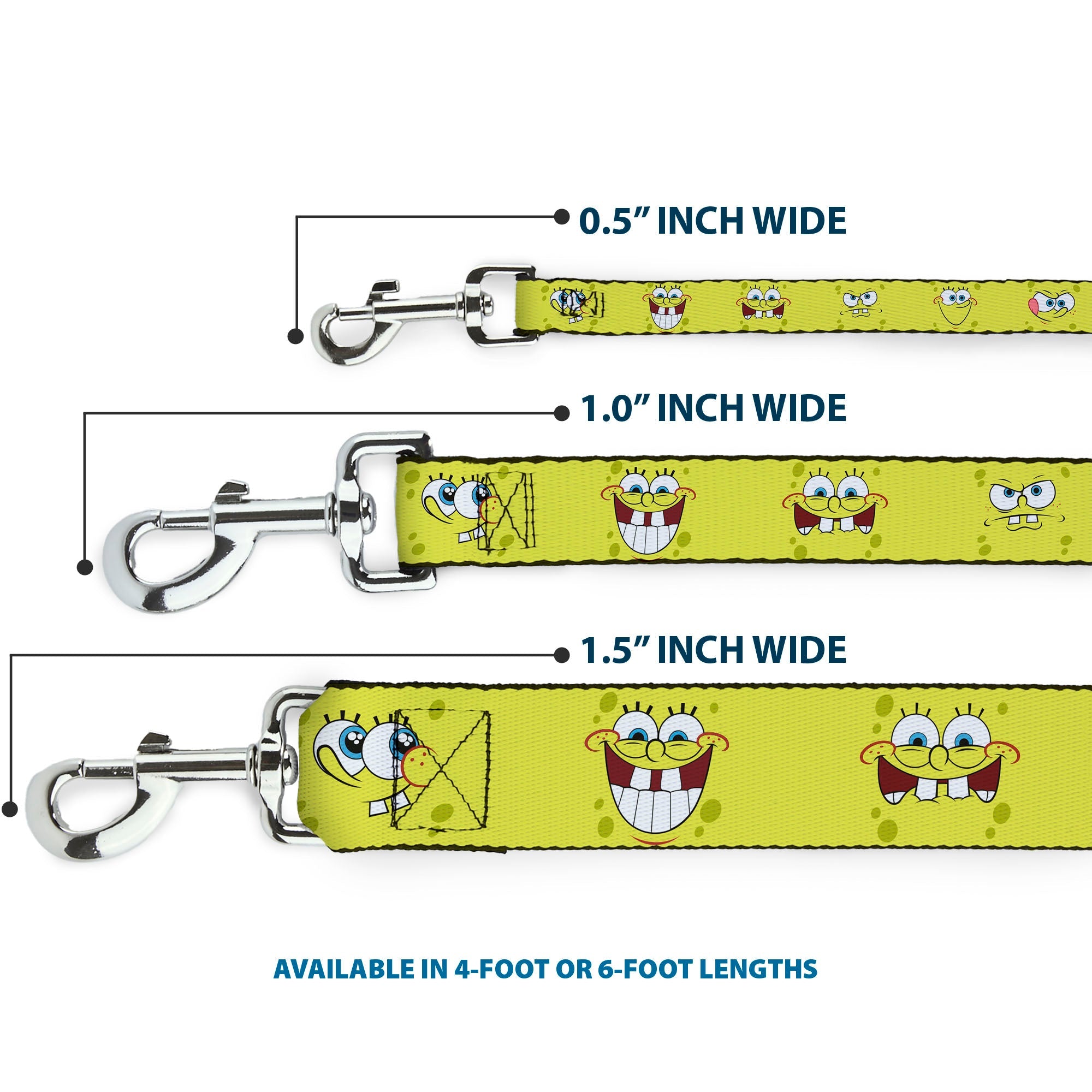 Dog Leash - SpongeBob Expressions Yellow