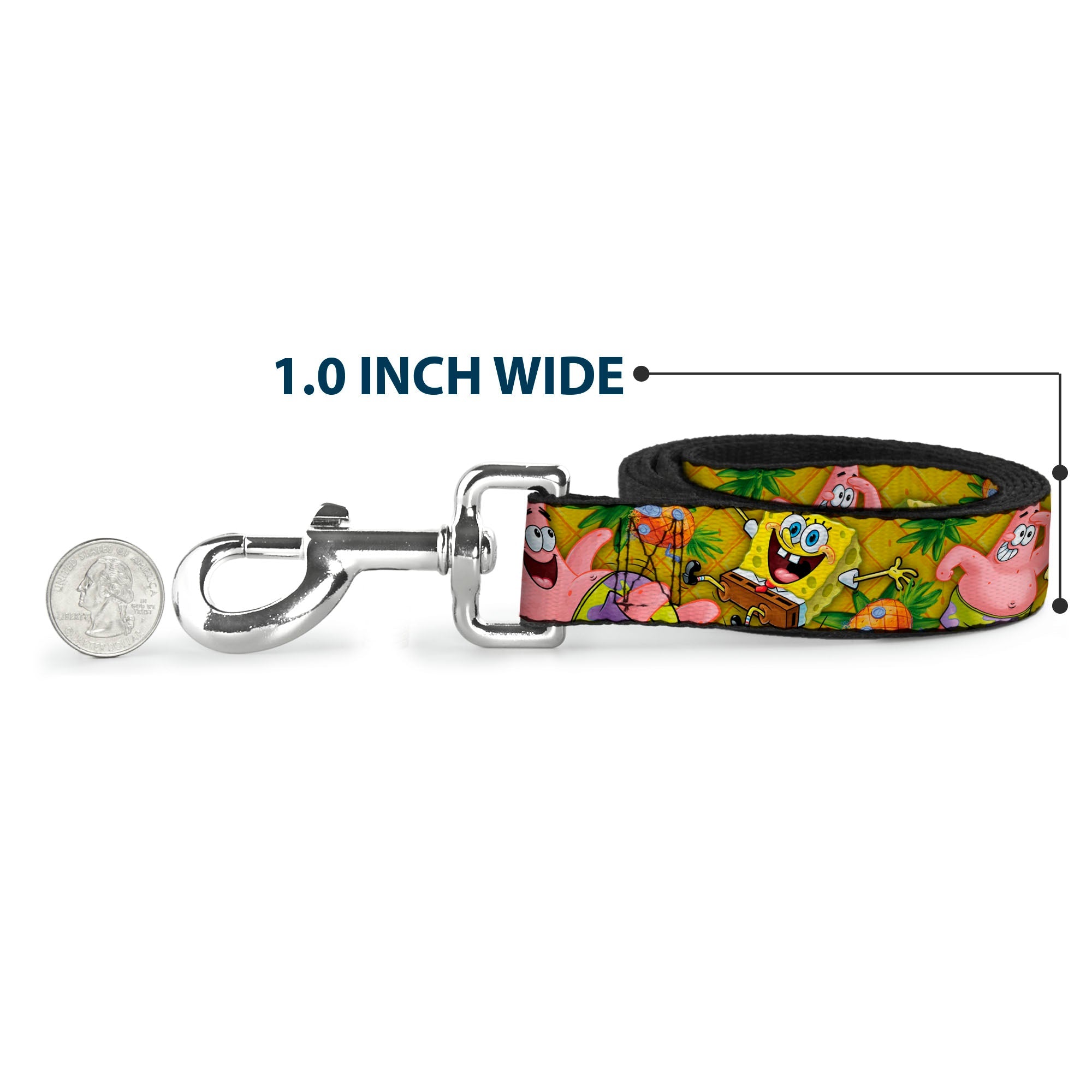 Dog Leash - SpongeBob & Patrick Starfish Poses Pineapple Gold