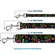 Dog Leash - Electric SpongeBob Poses/Elements Black/Multi Color