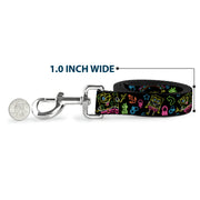 Dog Leash - Electric SpongeBob Poses/Elements Black/Multi Color