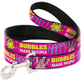 Load image into Gallery viewer, Dog Leash - Patrick Starfish Pose BUBBLES MAKE PEOPLE HAPPY Pink/Yellow/White/Blue

