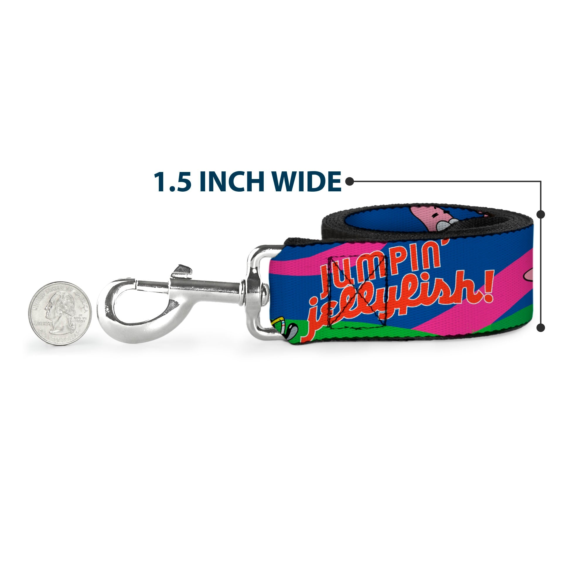 Dog Leash - Nerd SpongeBob & Patrick Starfish Running JUMPIN' JELLYFISH! Multi Color/Red