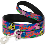 Dog Leash - Nerd SpongeBob & Patrick Starfish Running JUMPIN' JELLYFISH! Multi Color/Red