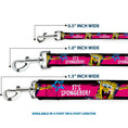 Load image into Gallery viewer, Dog Leash - SpongeBob Pose IT'S SPONGEBOB! Stripe Black/Pink/Blue/White
