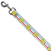 Dog Leash - Mocking SpongeBob Pose Stripe White/Blue/Red