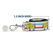 Dog Leash - Mocking SpongeBob Pose Stripe White/Blue/Red
