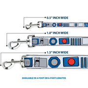 Dog Leash - Star Wars R2-D2 Bounding Parts4 White/Black/Blue/Gray/Red