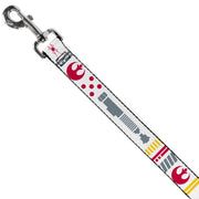 Dog Leash - Star Wars REBEL PILOT Rebel Alliance Insignia/Lightsaber/X-Wing Fighter White/Red/Yellow/Gray