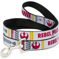 Load image into Gallery viewer, Dog Leash - Star Wars REBEL PILOT Rebel Alliance Insignia/Lightsaber/X-Wing Fighter White/Red/Yellow/Gray
