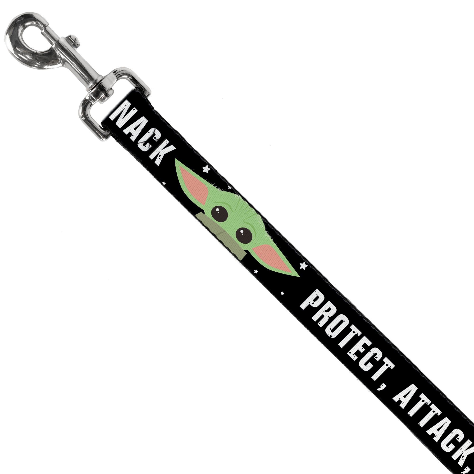 Dog Leash - Star Wars The Child Chibi Face PROTECT ATTACK SNACK Black/White
