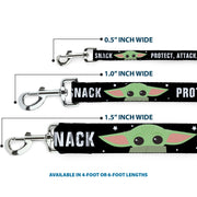 Dog Leash - Star Wars The Child Chibi Face PROTECT ATTACK SNACK Black/White
