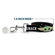 Dog Leash - Star Wars The Child Chibi Face PROTECT ATTACK SNACK Black/White