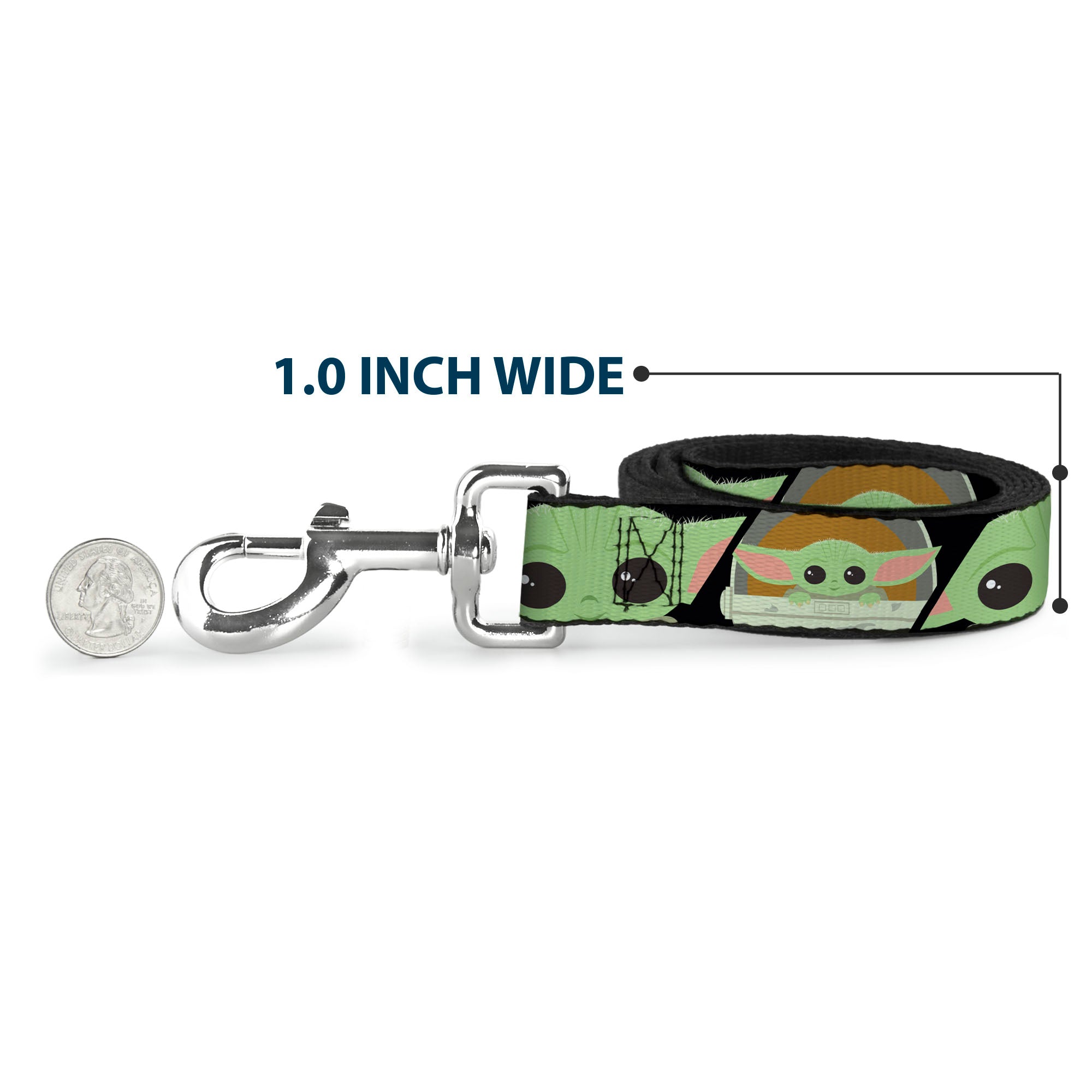 Dog Leash - Star Wars The Child Chibi Face Blocks Black