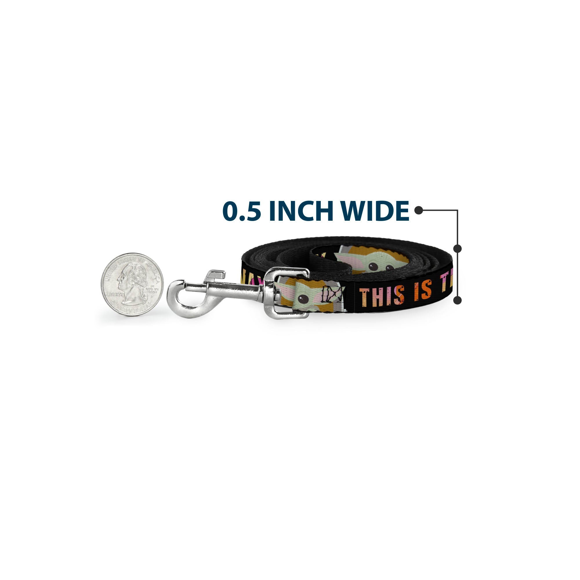 Dog Leash - Star Wars The Child Chibi Pod Pose THIS IS THE WAY Black/Multi Color