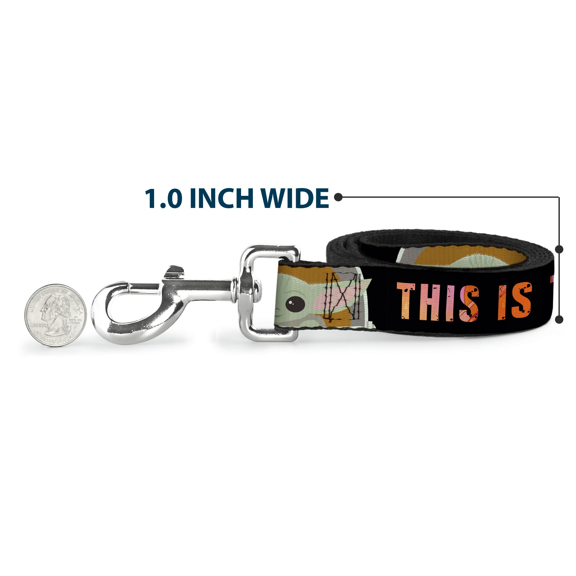 Dog Leash - Star Wars The Child Chibi Pod Pose THIS IS THE WAY Black/Multi Color