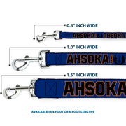 Dog Leash - Star Wars TANO AHSOKA Pose/Jedi Order Insignia Blues/Gray