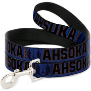 Dog Leash - Star Wars TANO AHSOKA Pose/Jedi Order Insignia Blues/Gray