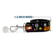 Dog Leash - Star Wars Festive Candy Icons Collage Black/Multi Color