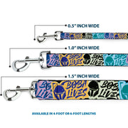 Dog Leash - Boba Fett BOBA LIVES Graffiti Stacked Multi Color