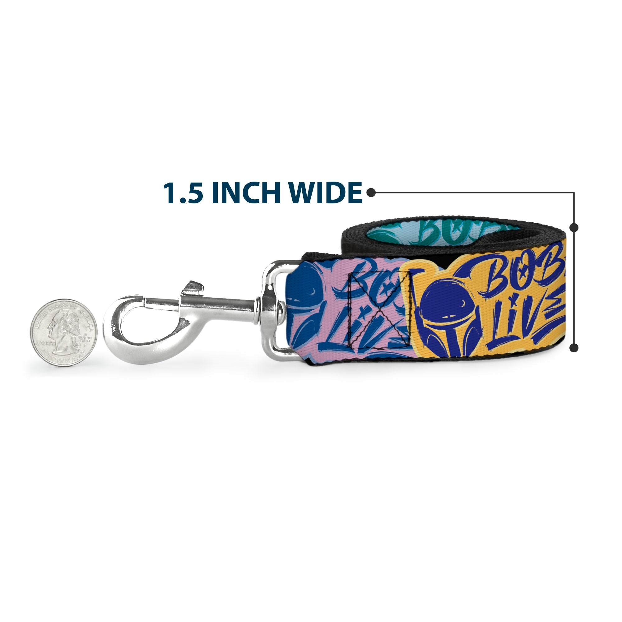 Dog Leash - Boba Fett BOBA LIVES Graffiti Stacked Multi Color