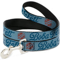 Load image into Gallery viewer, Dog Leash - Star Wars BOBA FETT Script and Logo Blues/Red
