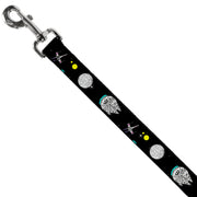 Dog Leash - Star Wars Death Star Millennium Falcon and X-Wing Fighter in Space Black