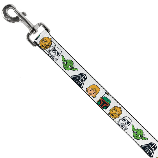 Dog Leash - Star Wars 6-Character Faces White