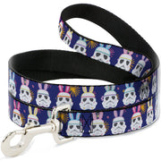 Dog Leash - Star Wars Holiday Stormtrooper Easter Bunny Ears Purple