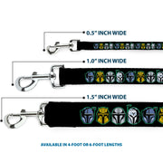 Dog Leash - Star Wars the Mandalorian Helmets Black/Multi Color
