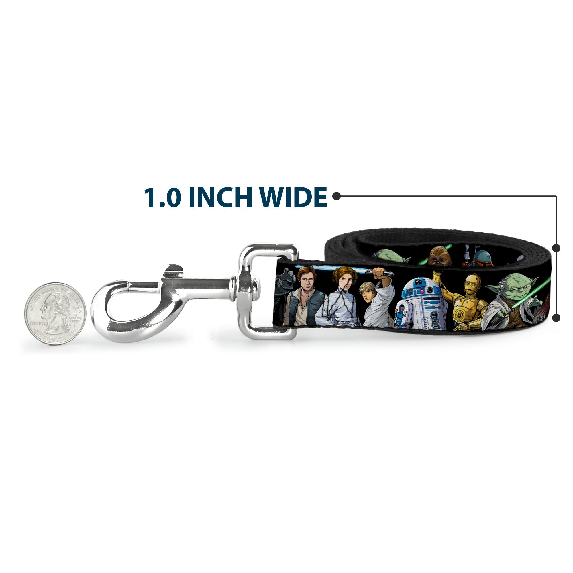 Dog Leash - Star Wars Classic Character Poses Black