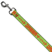 Dog Leash - Star Wars JABBA THE HUTT Text and Characters Green/Orange