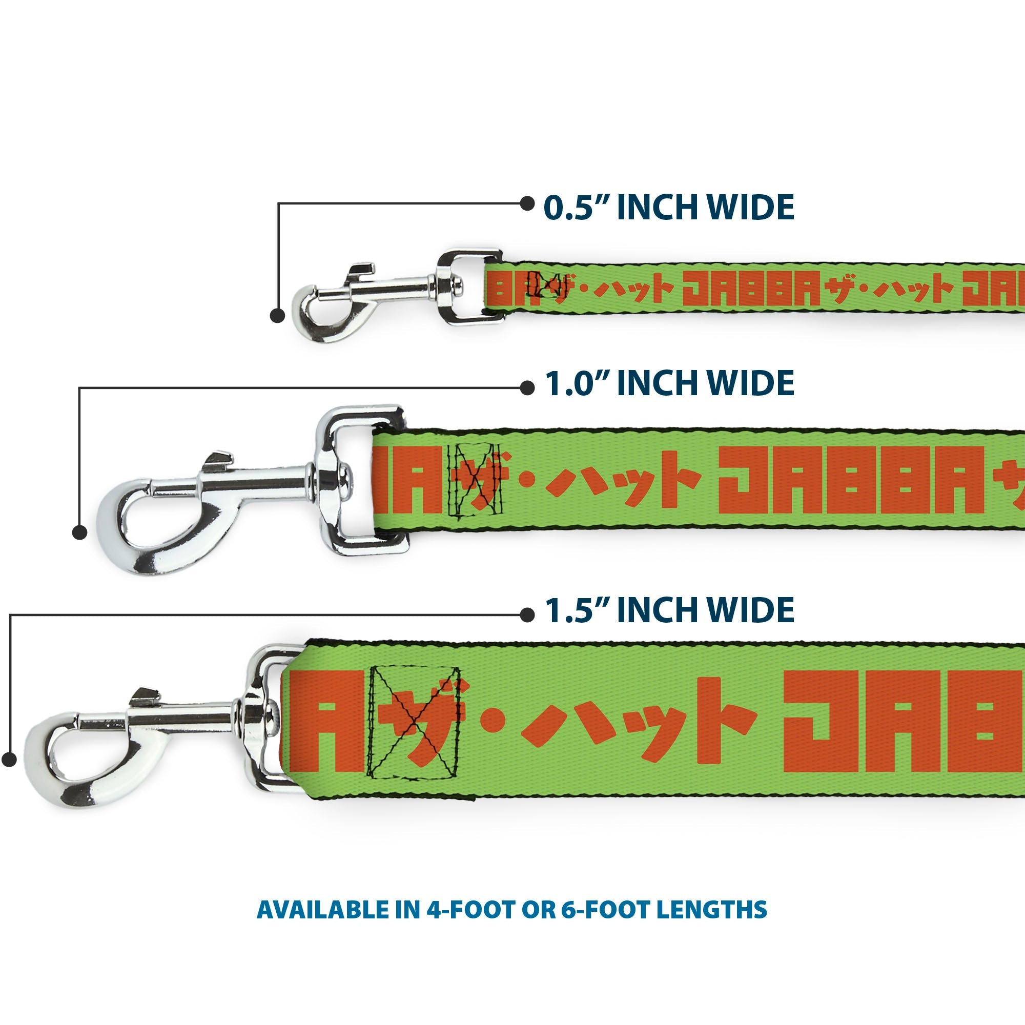 Dog Leash - Star Wars JABBA THE HUTT Text and Characters Green/Orange