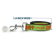 Dog Leash - Star Wars JABBA THE HUTT Text and Characters Green/Orange