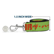 Dog Leash - Star Wars JABBA THE HUTT Text and Characters Green/Orange