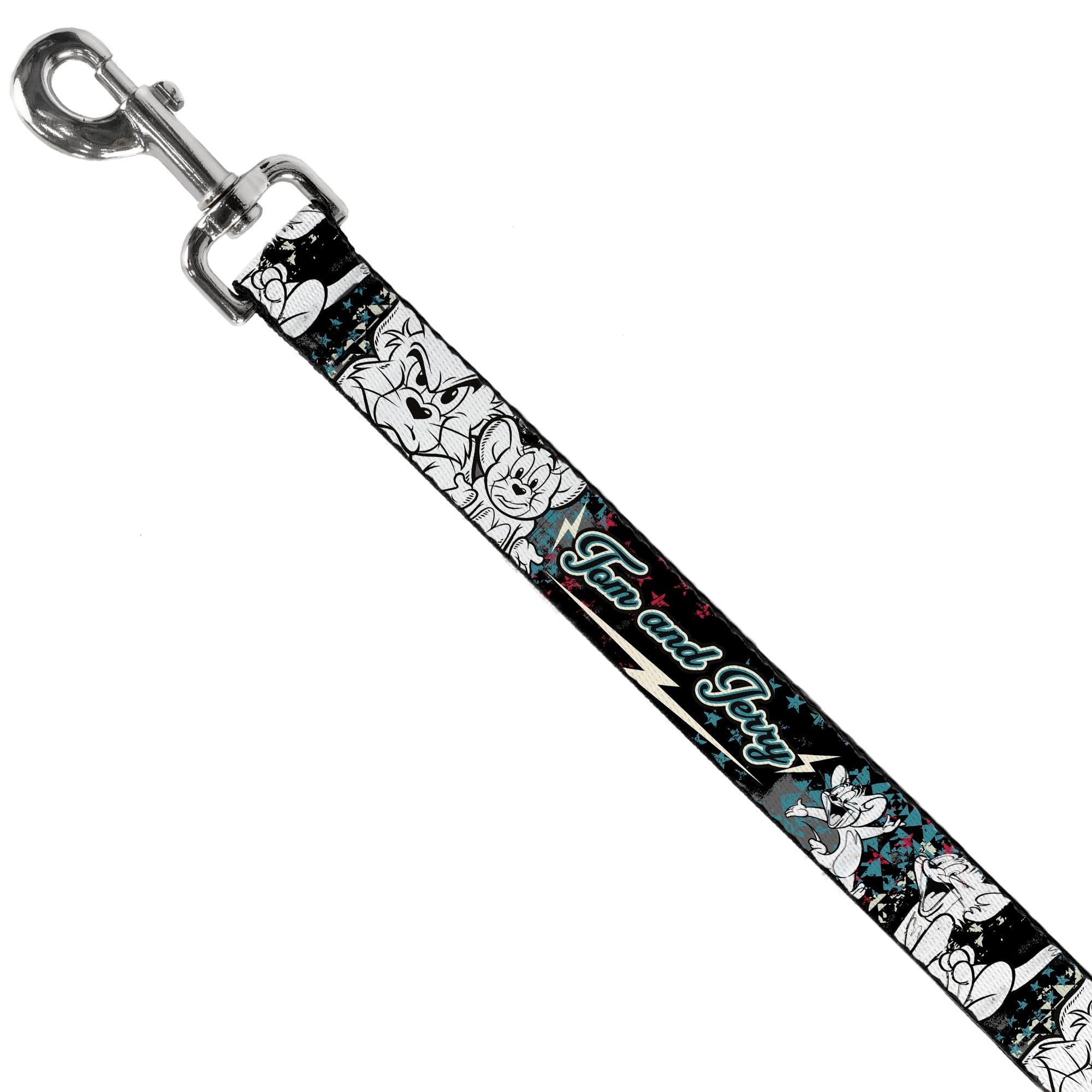 Dog Leash - TOM & JERRY Face & Pose Sketch Black/White/Red/Blue