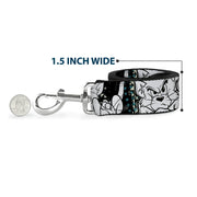 Dog Leash - TOM & JERRY Face & Pose Sketch Black/White/Red/Blue