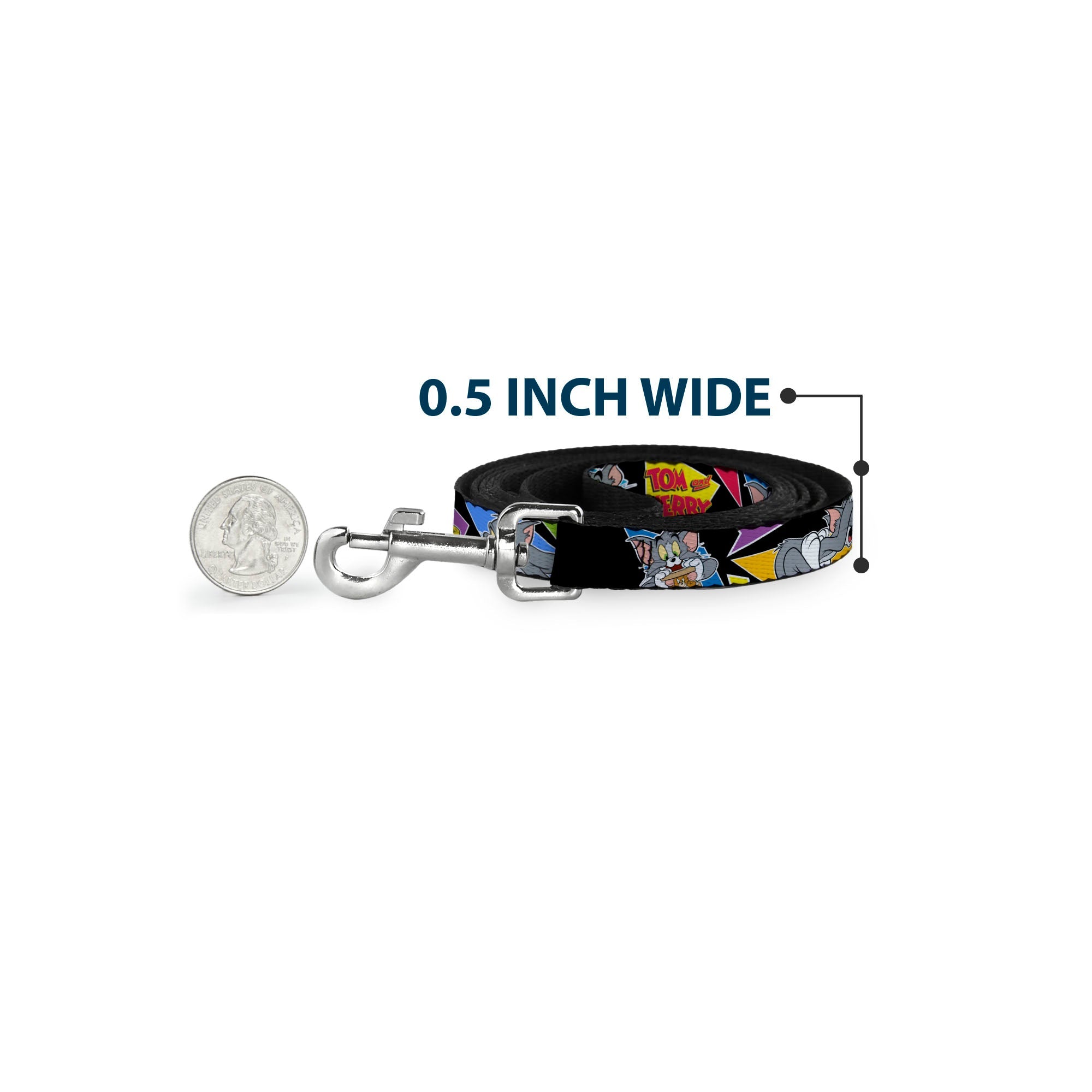 Dog Leash - TOM & JERRY Poses Black/Multi Color