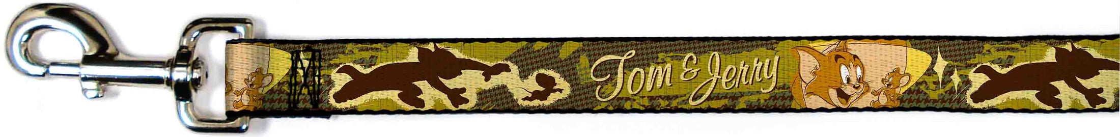 Dog Leash - TOM & JERRY Tom Chasing Jerry Houndstooth Browns