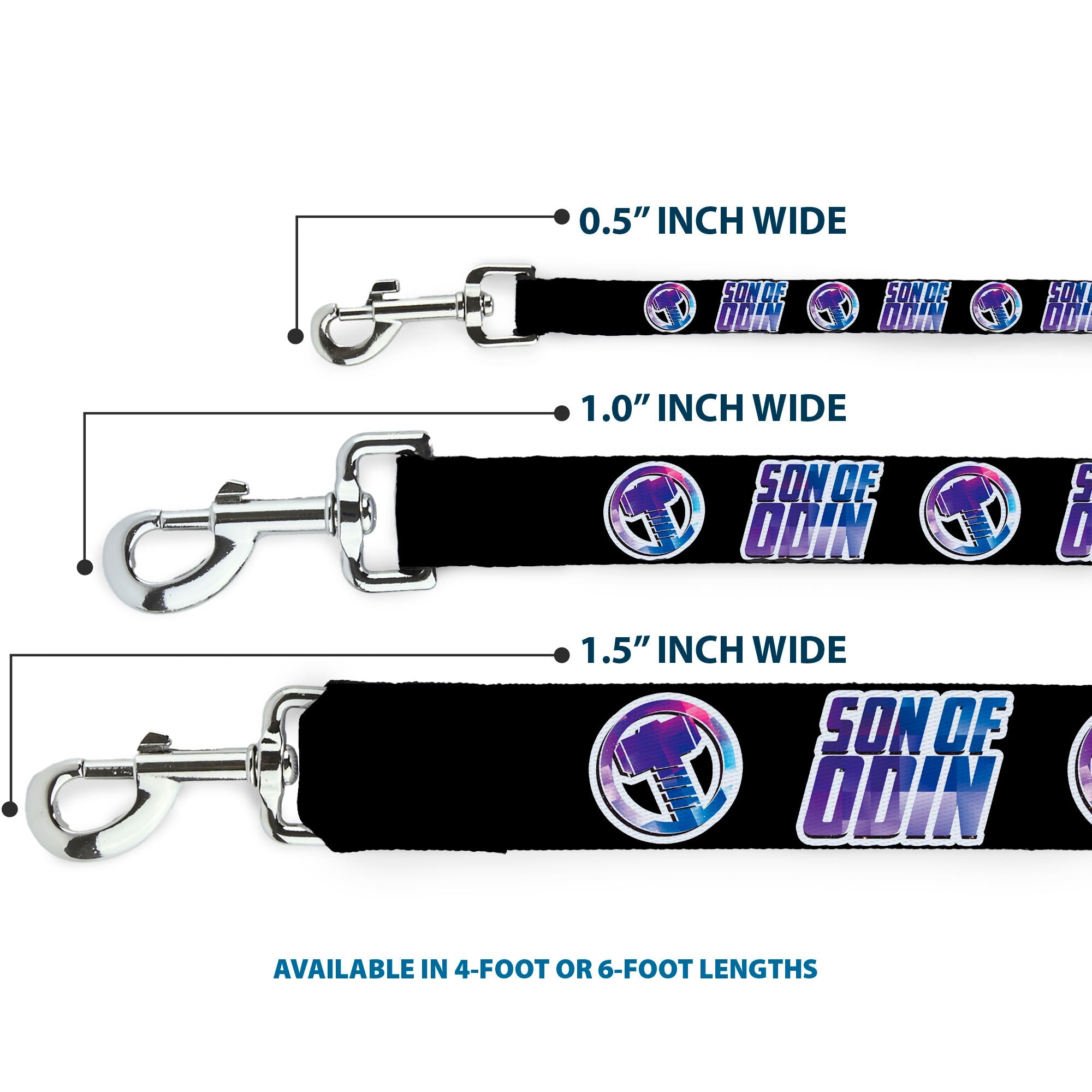 Dog Leash - Thor SON OF ODIN/Hamner Icon Black/White/Blues