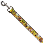 Dog Leash - THIS IS FINE Question Hound Cafe Fire Comic Strip Blocks