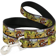 Dog Leash - THIS IS FINE Question Hound Cafe Fire Comic Strip Blocks