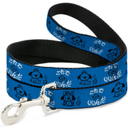 Dog Leash - This is Fine Japanese Question Hound Flame Blue/Black/White