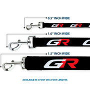 Dog Leash - TOYOTA GAZOO RACING GR Logo and Text Black/White/Red