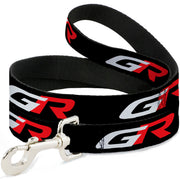 Dog Leash - TOYOTA GAZOO RACING GR Logo and Text Black/White/Red