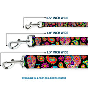 Dog Leash - Bobo Sugar Skull/Paisley Black/Multi Color
