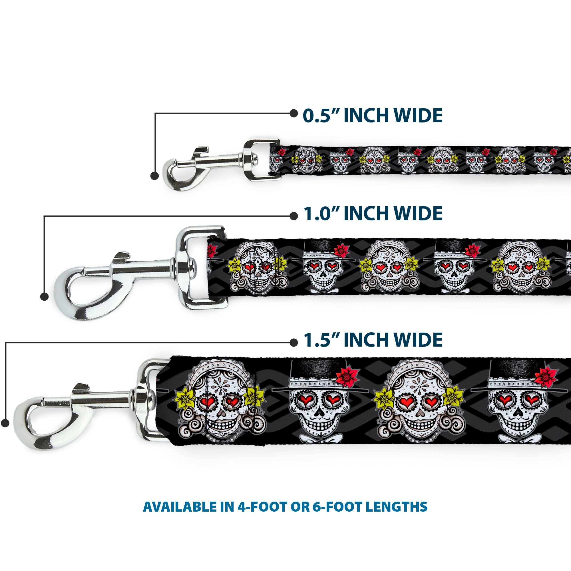 Dog Leash - Los Novios Black/Gray/White/Multi Color