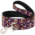 Load image into Gallery viewer, Dog Leash - Mariposa Calaveras/Butterflies/Flowers Burgundy/Multi Color
