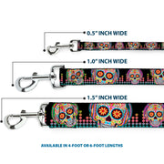Dog Leash - Tranquility Beats Calaveras/Floral Equalizer Black/Multi Color