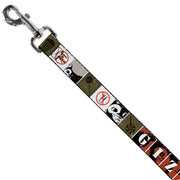 Dog Leash - Gremlins GIZMO Poses/Rules Blocks Red/Greens/Grays/White
