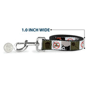 Dog Leash - Gremlins GIZMO Poses/Rules Blocks Red/Greens/Grays/White